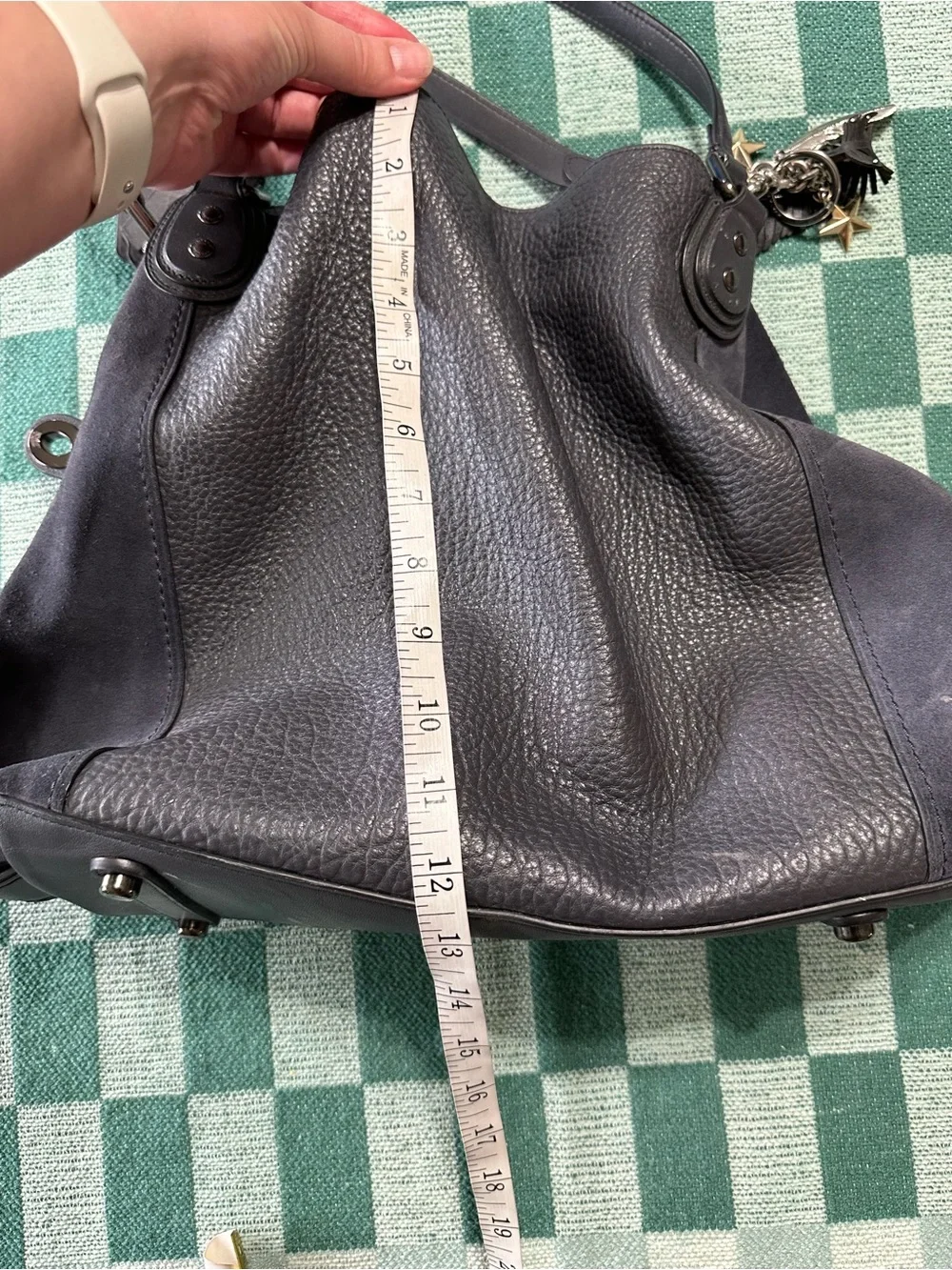 Coach Mixed Leather Edie 42 Shoulder Bag